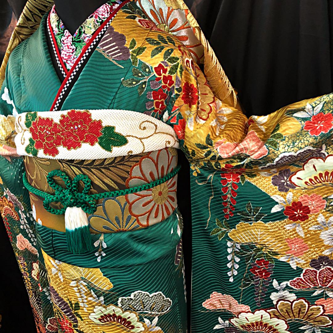 31%割引グリーン系【保障できる】 □新品□逸品作家物□絞り□本金箔 ...