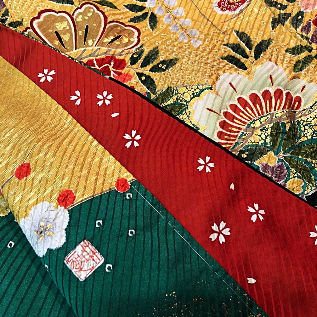 31%割引グリーン系【保障できる】 □新品□逸品作家物□絞り□本金箔 ...
