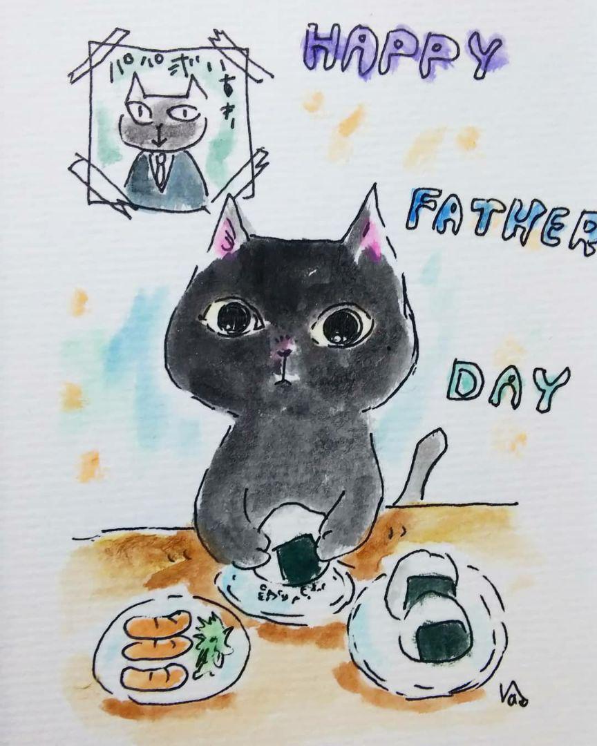展示のみ 額付き 猫 N5ou9 M 父の日のクロネコちゃん 原画 格安最新作 Ieu Com Ua