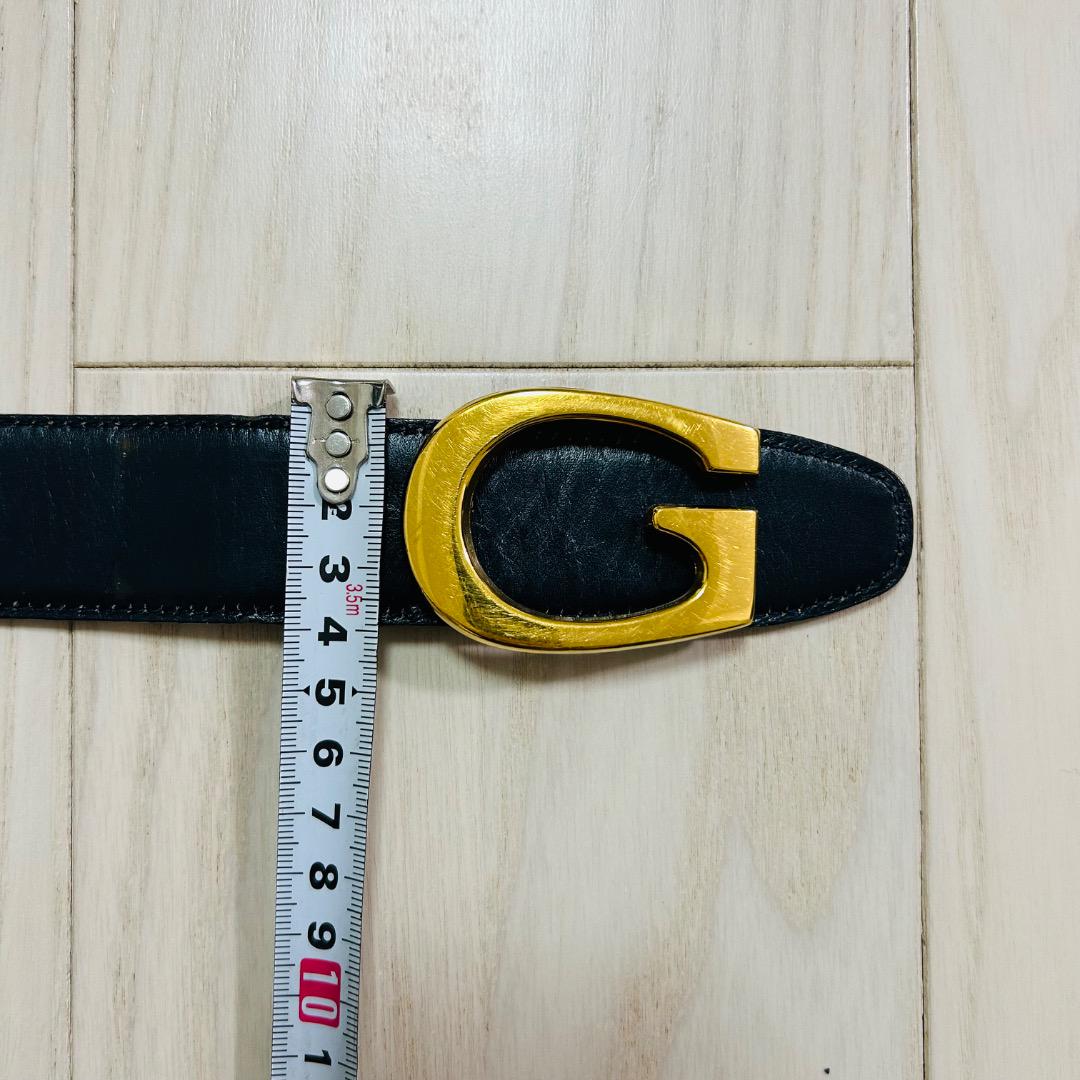f*M様 【即発送】GUCCI (グッチ) ベルト レザー Gバックル ブラック