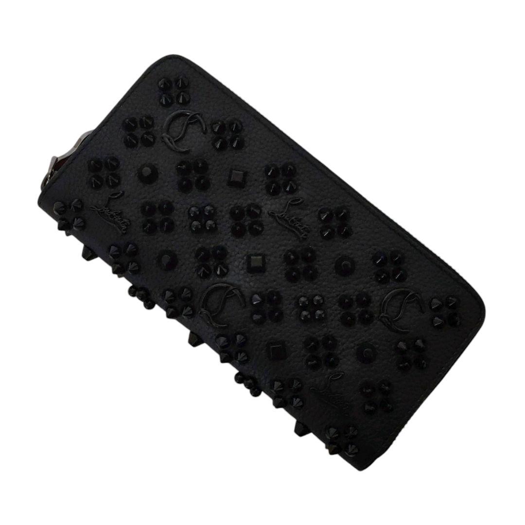 美品✨ルブタン パネトーネ ラウンド 長財布 ブラック レッド ロゴ スタッズ 画像3