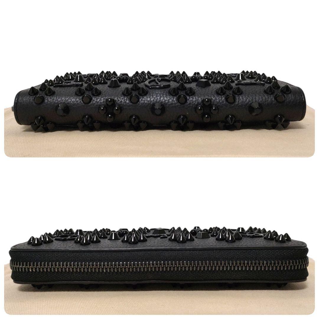 美品✨ルブタン パネトーネ ラウンド 長財布 ブラック レッド ロゴ スタッズ 画像5