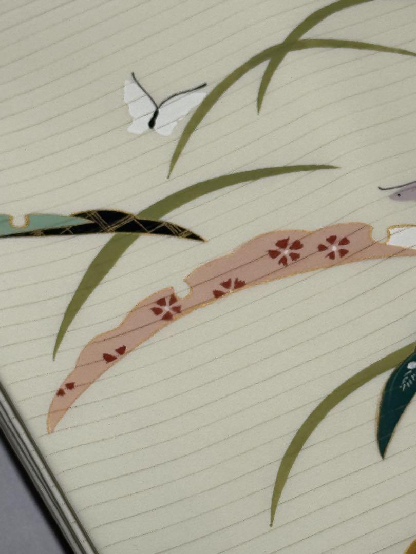 [極美品] 洗える　絽　夏帯　名古屋帯　白　雪芝　芝草　蝶　夏物　薄物　洒落帯 極美品] 洗える 絽 夏帯 名古屋帯 白 雪芝 芝草 蝶 夏物 薄物
