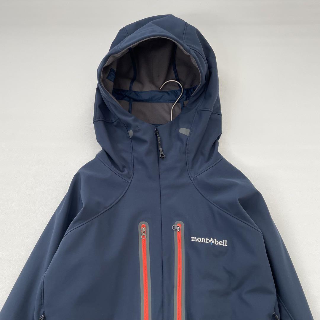 4384【美品】モンベル パウダーシェッドパーカー 裏起毛 ジップ