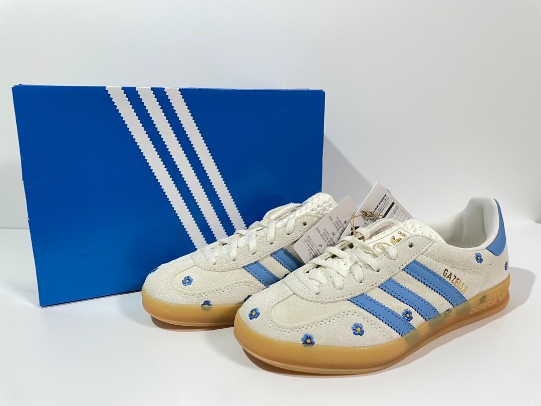 【新品】23.5cm adidas Gazelle Indoor 花柄刺しゅう 画像2