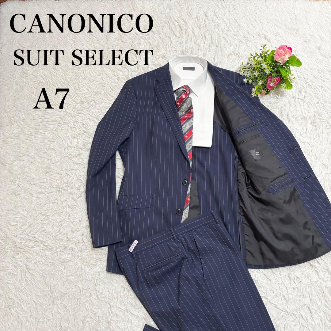 生地 カノニコxスーツセレクト セットアップ ストライプ ウール A7SUIT SELECT