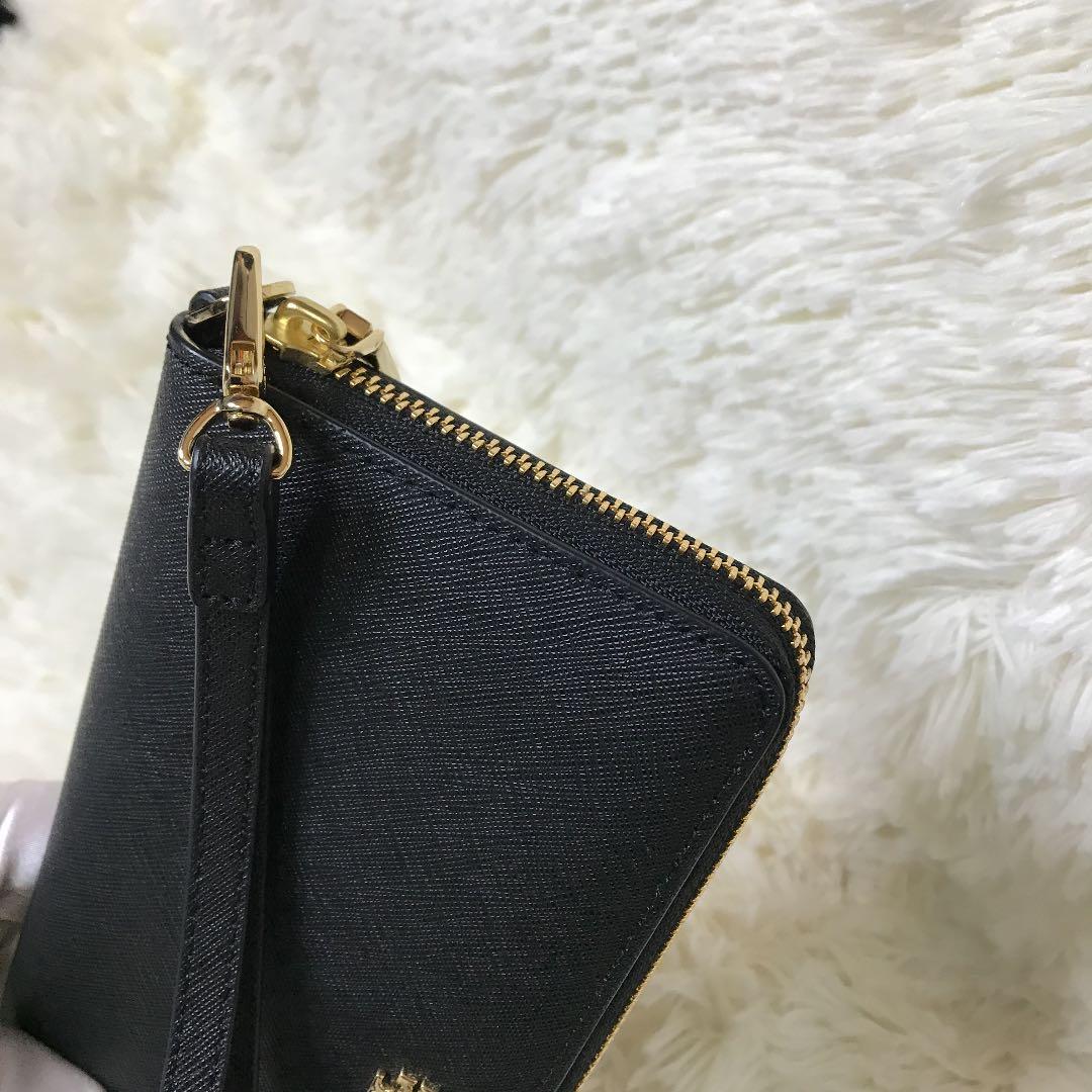 トリーバーチ ブラック ロゴ 長財布 カードケース付き 黒 財布 新品 未