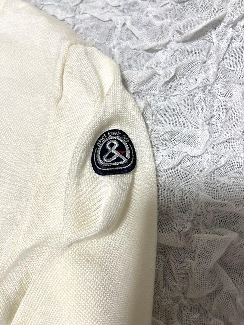 【美品】and per seアンパスィ　ゴルフニットセーター レディースM