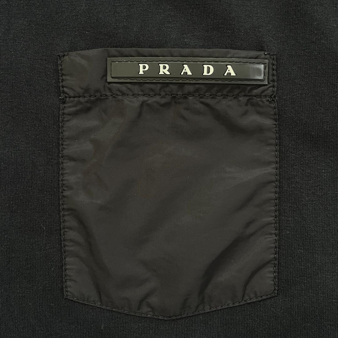 超人気白ラバーロゴ】PRADAプラダ/Tシャツ/異素材切替/ポケット 超人気白ラバーロゴ】PRADAプラダ/Tシャツ/異素材切替/ポケット