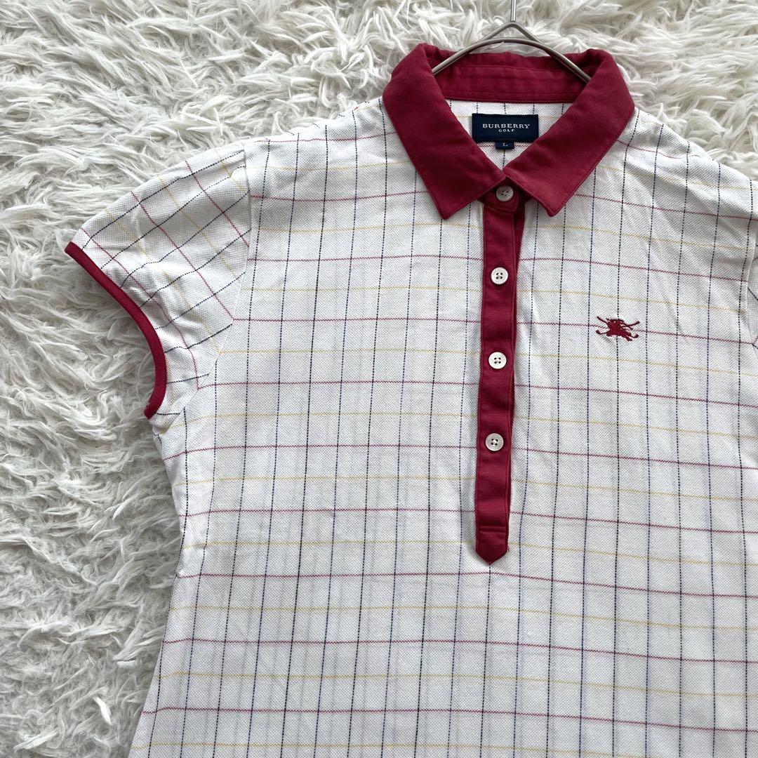 BURBERRY GOLF ギンガムチェック 刺繍 半袖 ポロシャツ 日本製