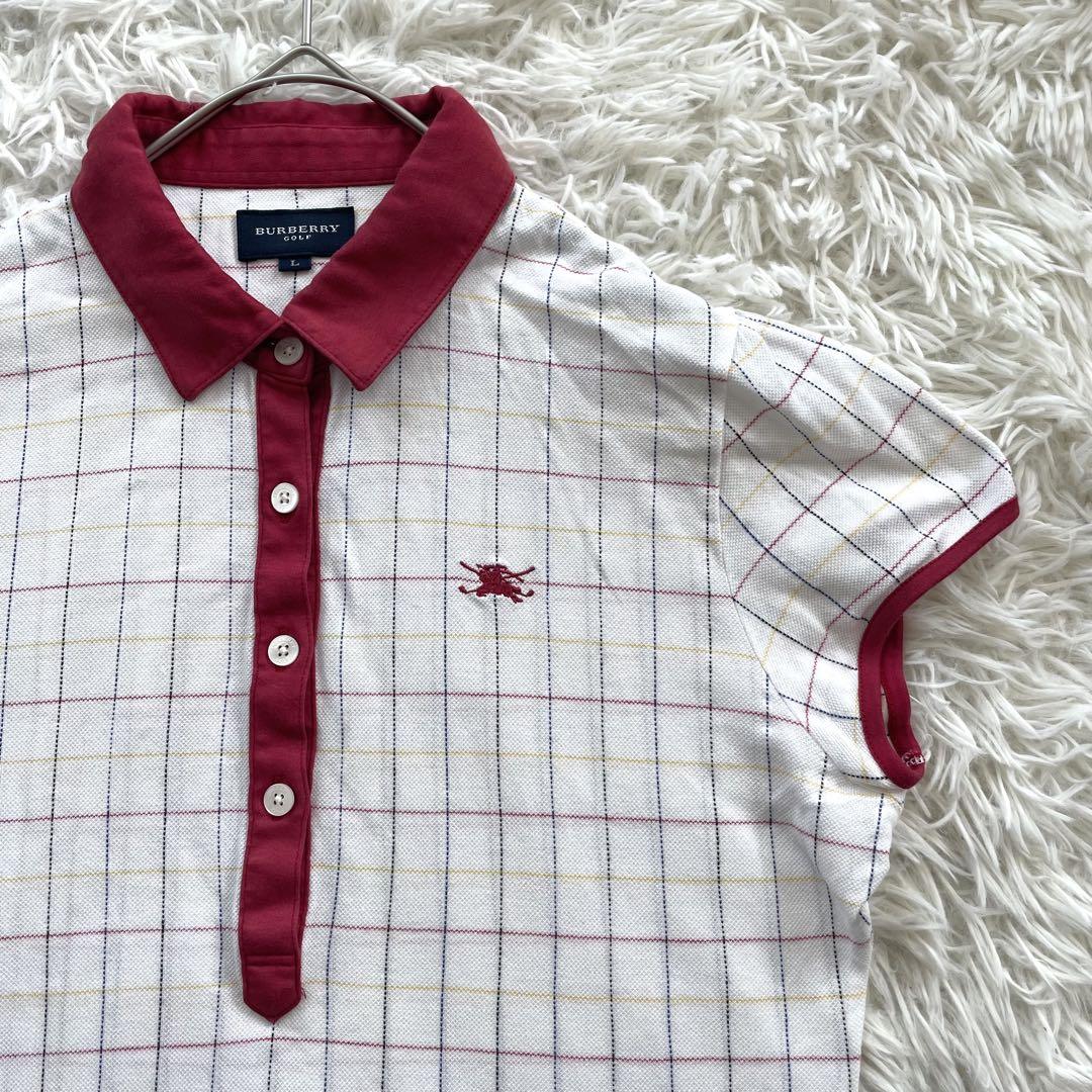 BURBERRY GOLF ギンガムチェック 刺繍 半袖 ポロシャツ 日本製