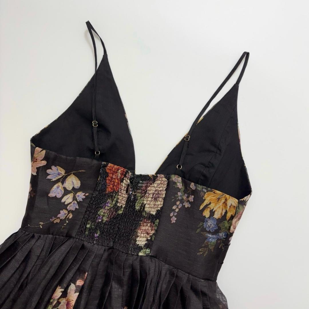 Zimmermann フローラル柄 Vネック キャミソール ワンピース