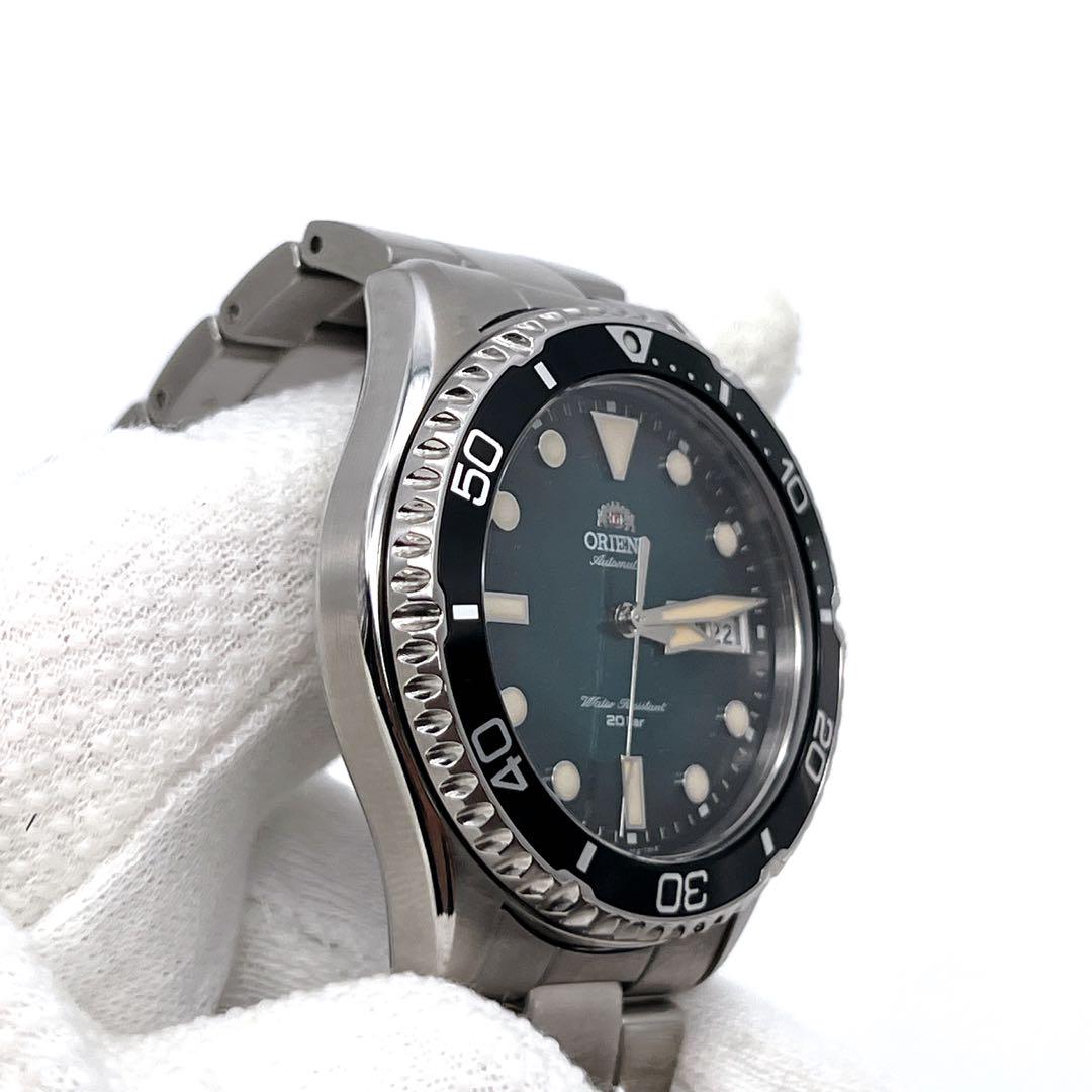【美品】オリエント マコ RN-AA0811E 文字盤グリーン カレンダー 画像3