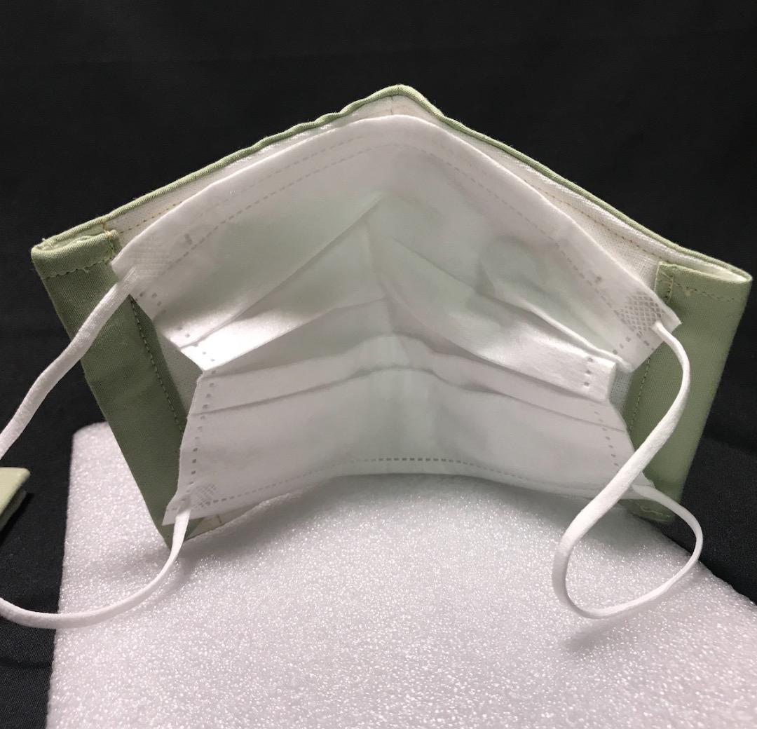 【淡緑】ハンドメイド 大人用 立体 インナーマスク 手作り