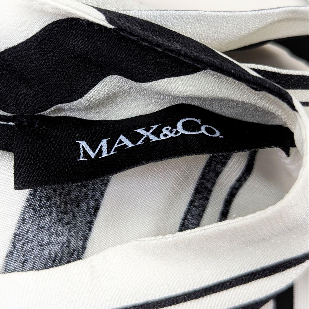 美品✨マックスマーラ MAX&Co. ボウタイストライプとろみブラウス 白×黒