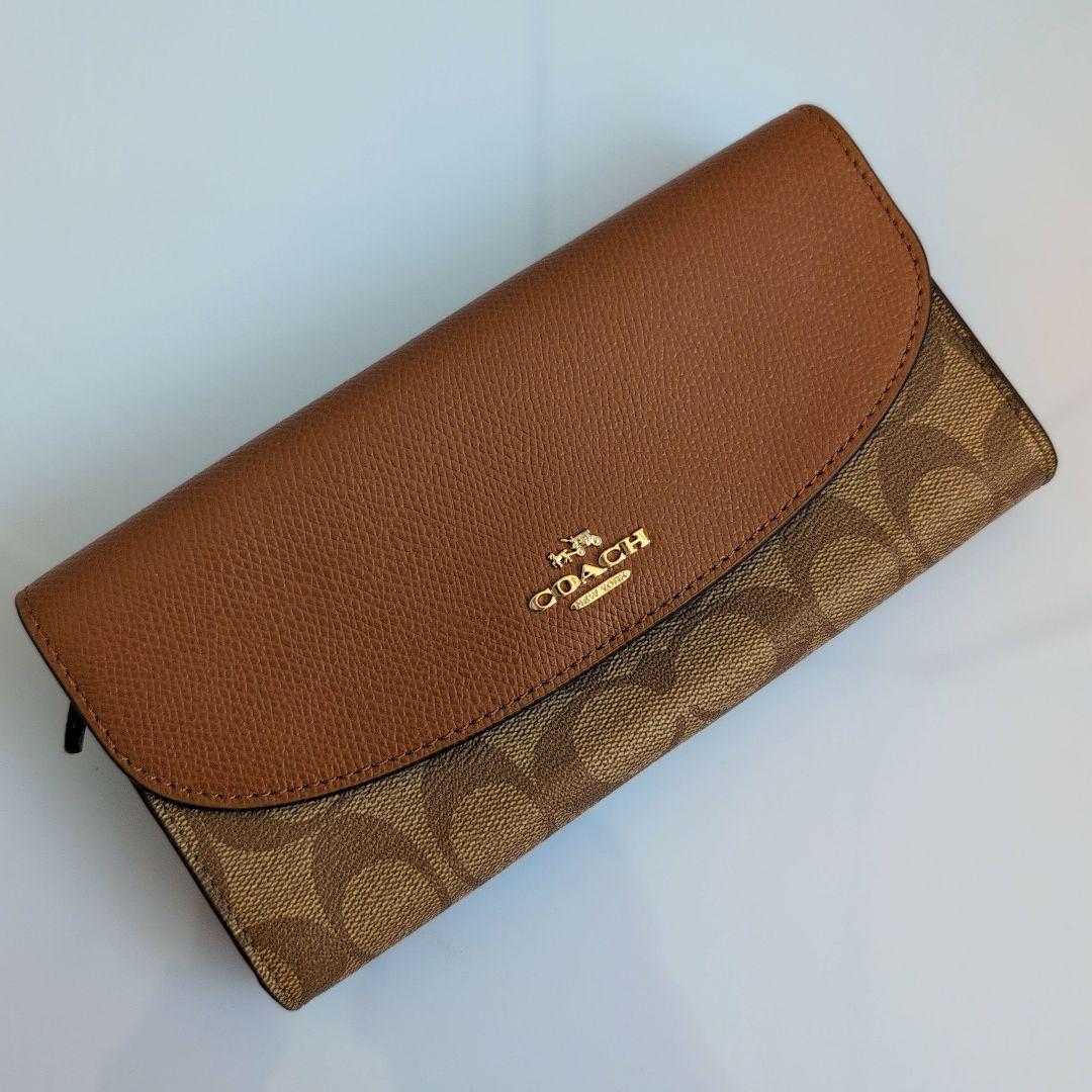 COACH ハンプトンズ 長財布 中一部ひび割れあり