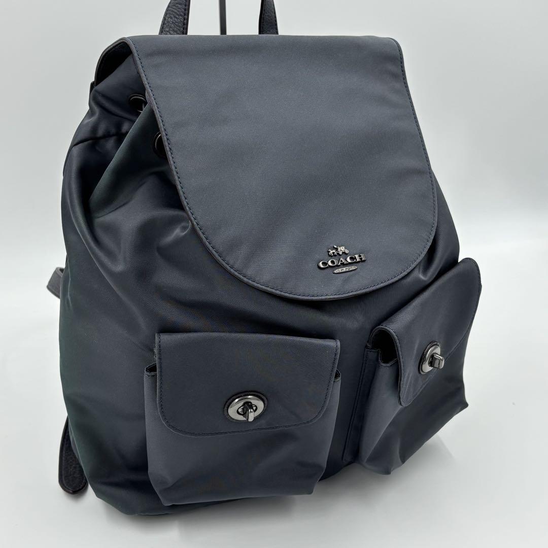 【極美品】COACH コーチ リュック ターンロック F58814 ネイビー