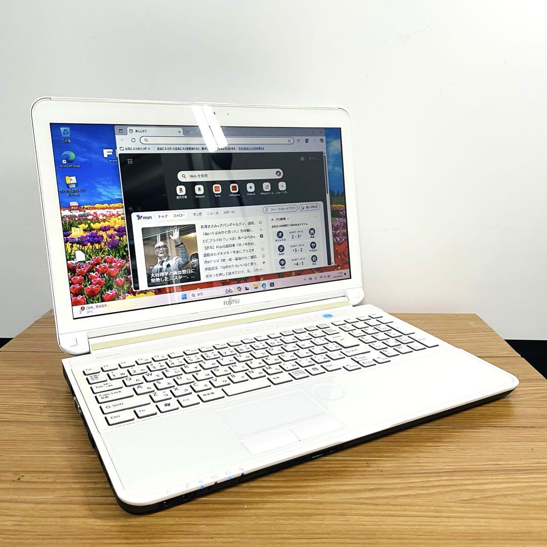 i7/SSD富士通ノートPCメモリ8ギガWindows11 オフィスブルーレイ