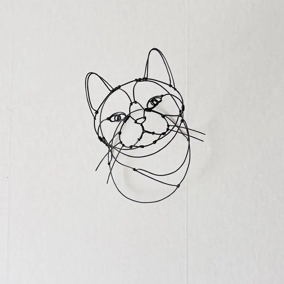 ワイヤーアート　ワイヤークラフト  猫　ねこ　ネコ 受注制作、オーダー】ワイヤークラフト ワイヤーアート ねこ 猫