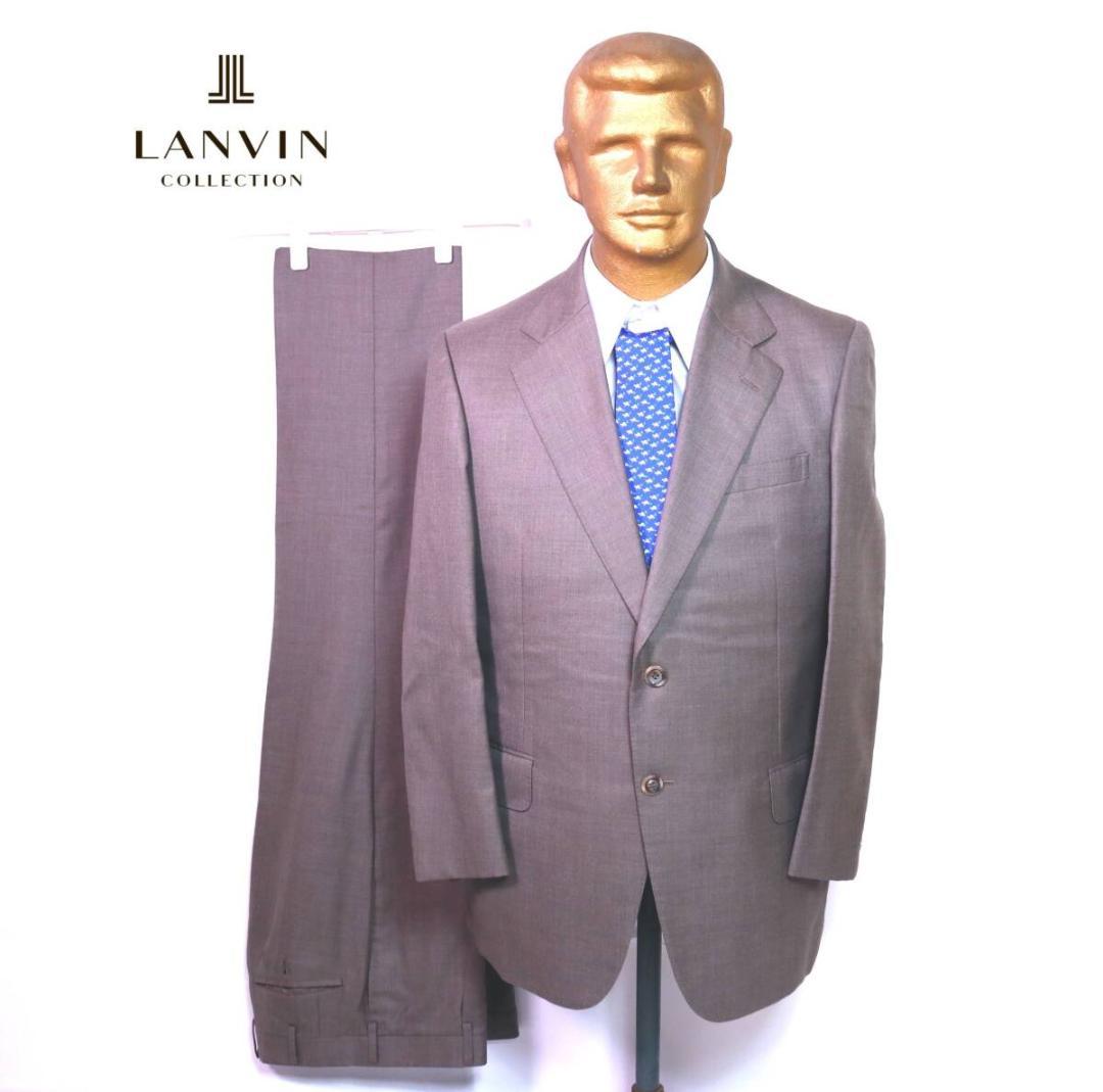 C1272 LANVIN シングル スーツ ブラウン セットアップ ビジネスM・LANVIN COLLECTION