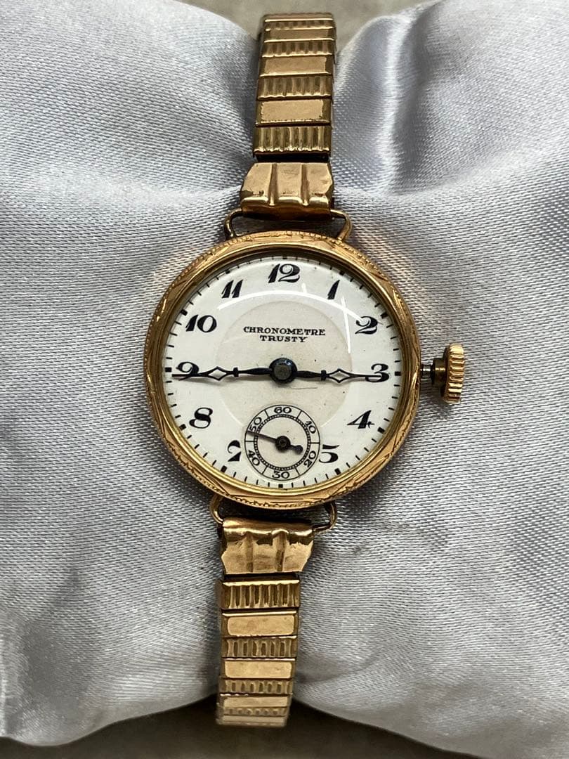 希少 レア CHRONOMETER TRUSTY 18K 18金 手巻き 腕時計