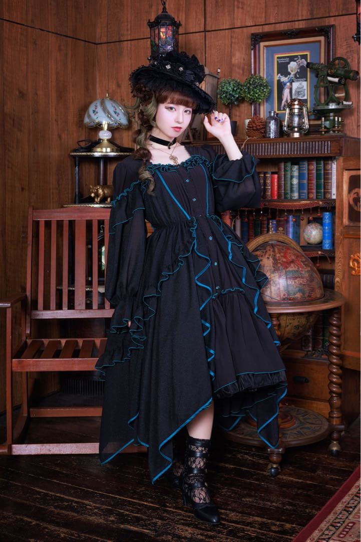 星箱works ワンピース 黒緑 星箱ワークス 星箱works ワンピース 黒緑 星箱ワークス