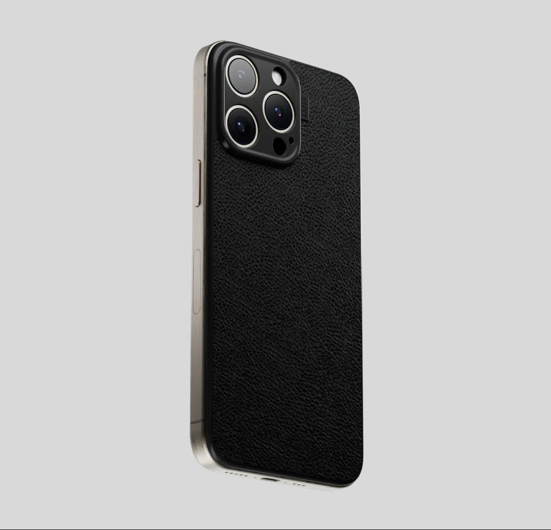suti iphone 16 proレザーケース 黒(TORRAS リング付き)