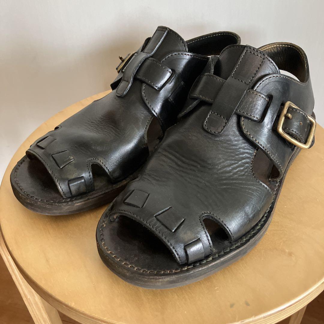軍　sus-sous BELTED SHOES サイズ8ブラック　27.5