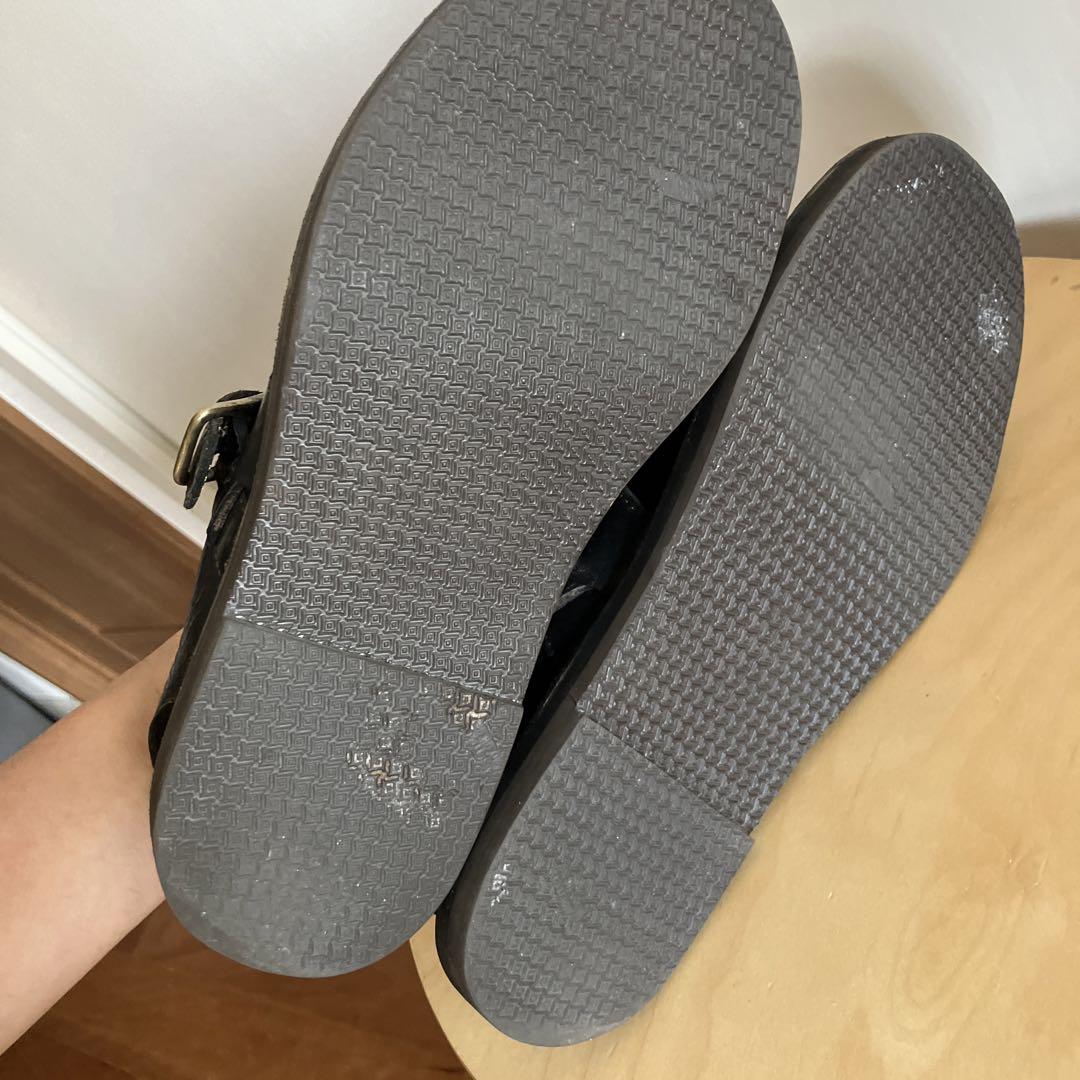 軍　sus-sous BELTED SHOES サイズ8ブラック　27.5