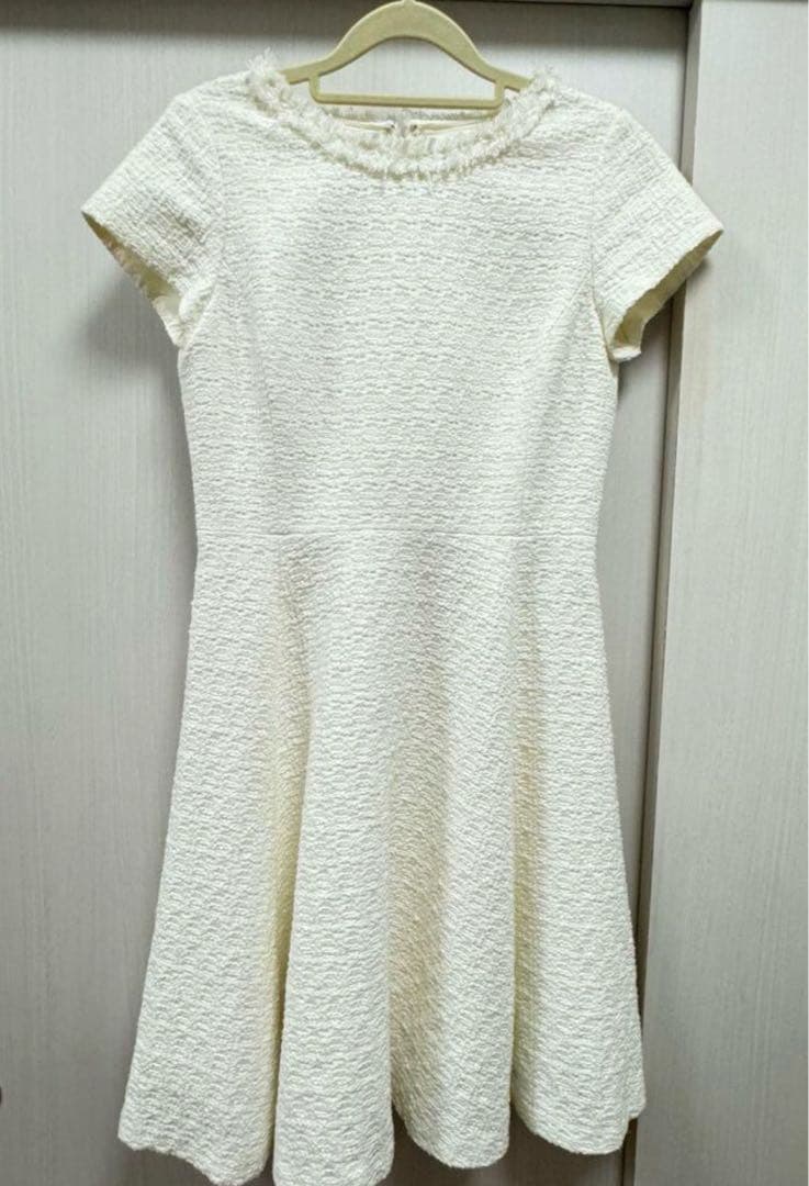 ANAYI ノースリーブ ツィード フリンジワンピース 38 ANAYI