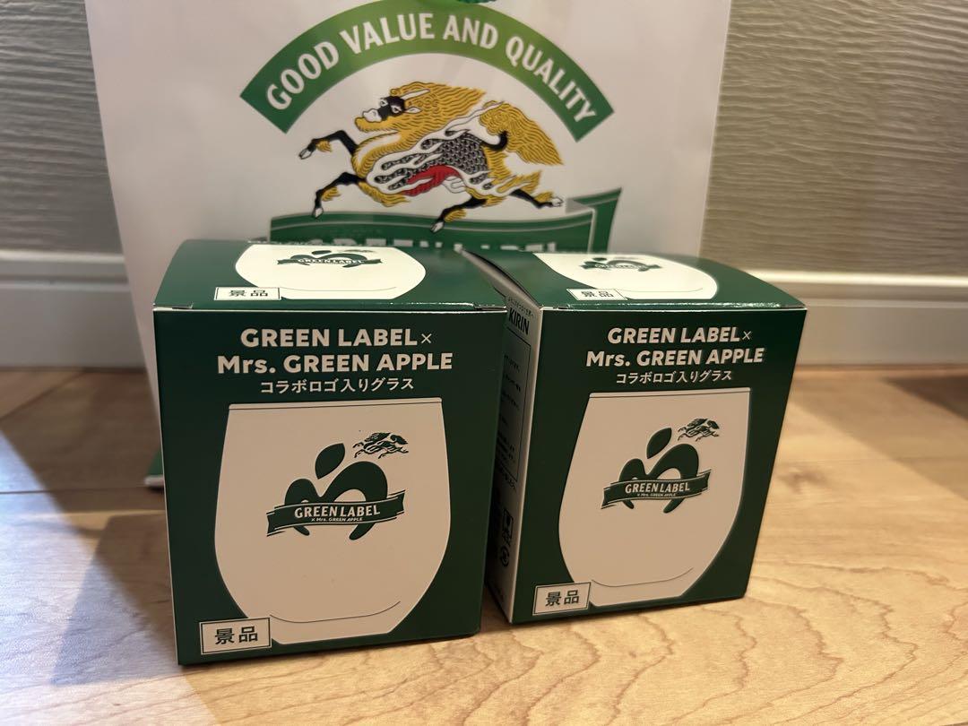 GREEN LABEL × Mrs. GREEN APPLE 2個セット GREEN LABEL × Mrs. GREEN APPLE グラス 2個 - メルカリ