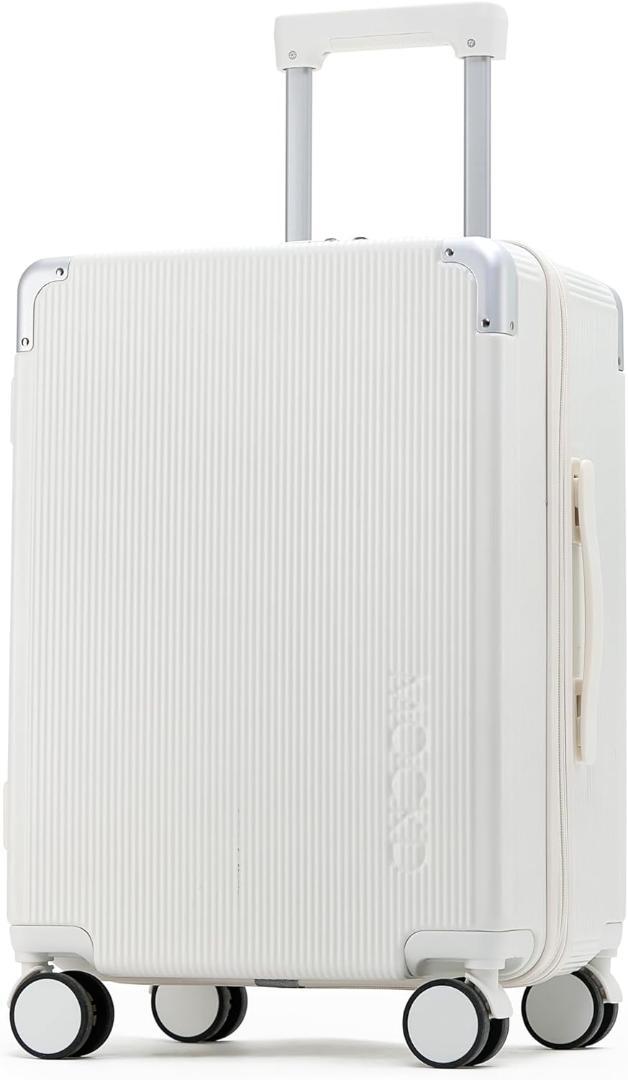 ※新品※Mサイズ スーツケース カップホルダー付 usb 超軽量静音 ホワイト