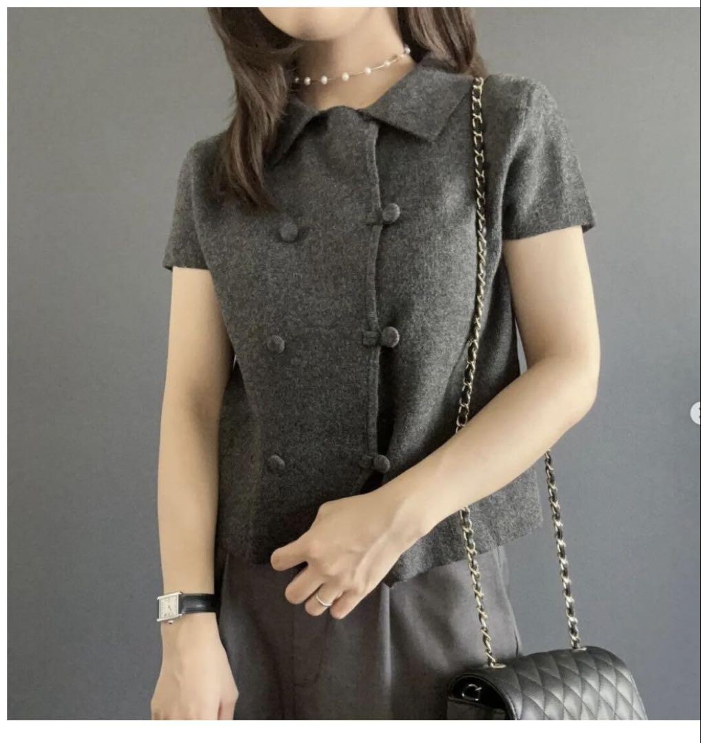 正規品⭐︎ZARA プレーンニットショートスリーブカーディガン S グレー完売品