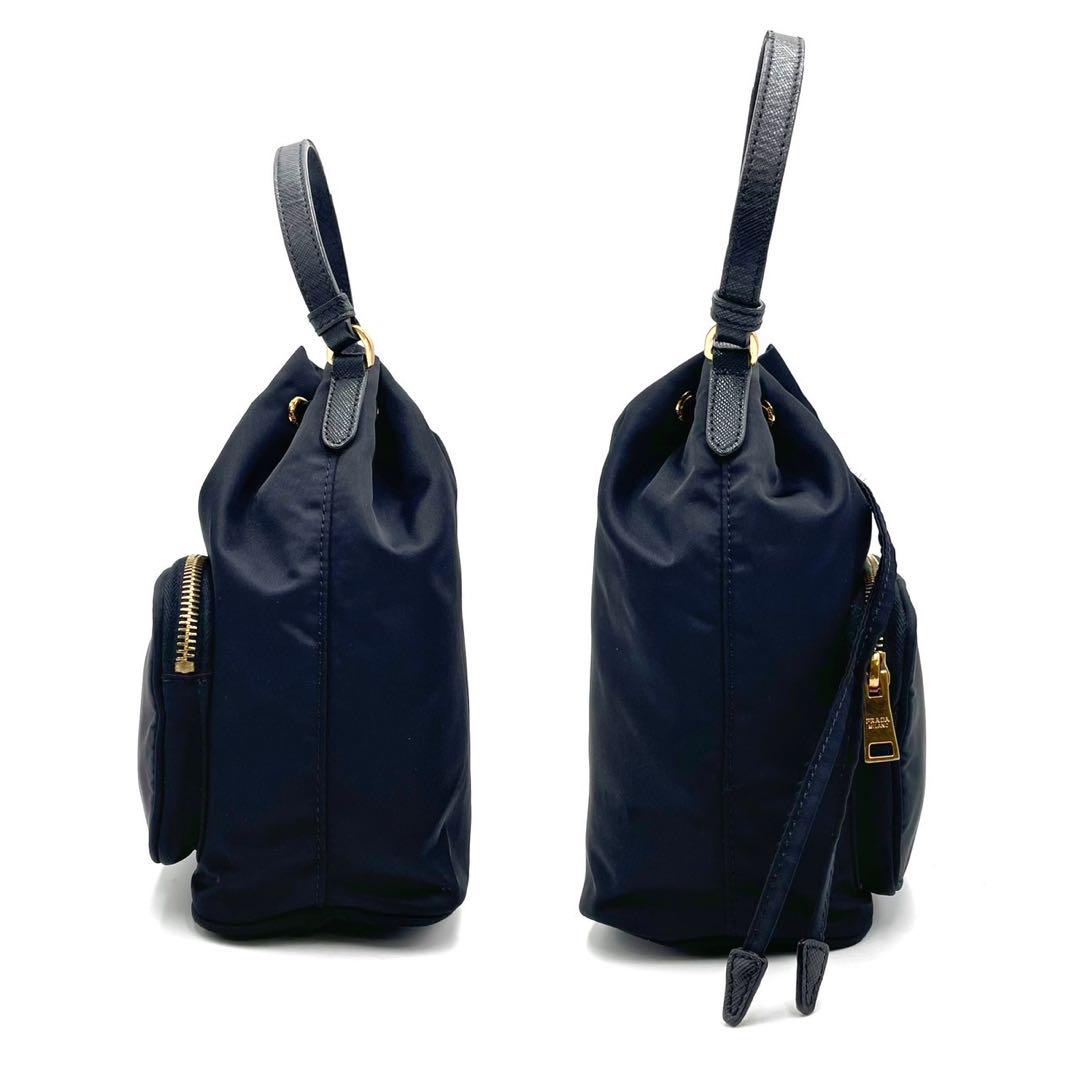 美品 PRADA プラダ デュエット バケット 1BH038 ショルダーバッグ