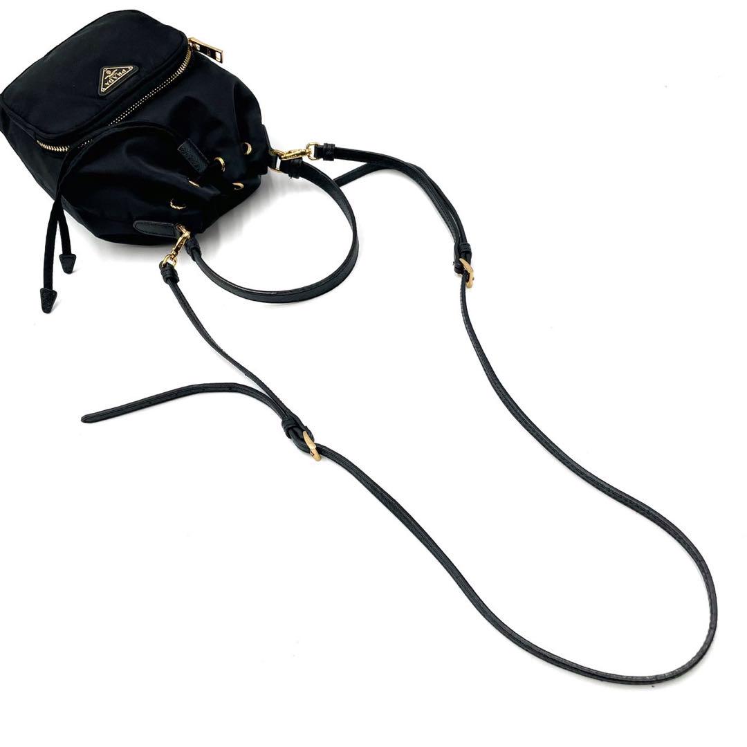 美品 PRADA プラダ デュエット バケット 1BH038 ショルダーバッグ