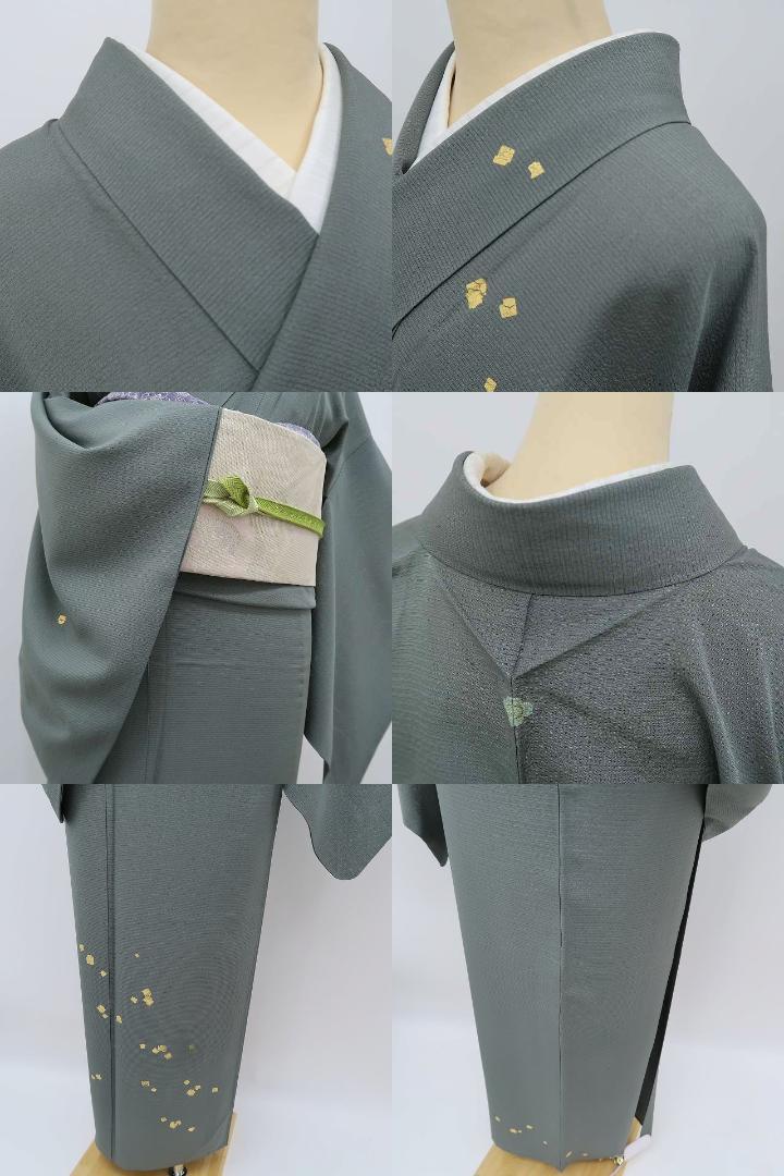 驚きの値段で 美品 G-67 絽“涼を纏う革色に紙吹雪”訪問着 正絹 夏着物 伊と幸 着物・浴衣