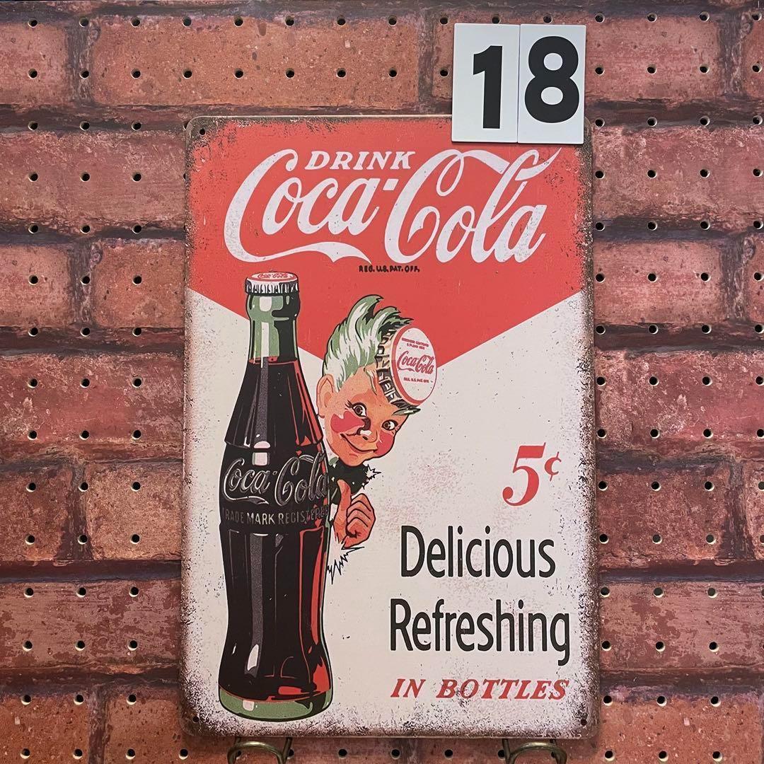 コカコーラ Coca-Cola 《18》レトロ ブリキ 看板 ☻ - メルカリ
