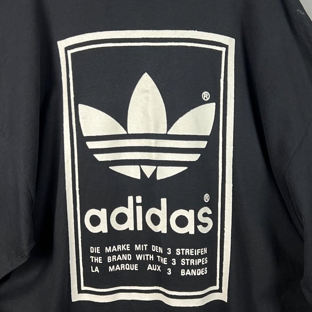 USA製 80-90s アディダス Tシャツ 反転ロゴ 両面プリント XXL