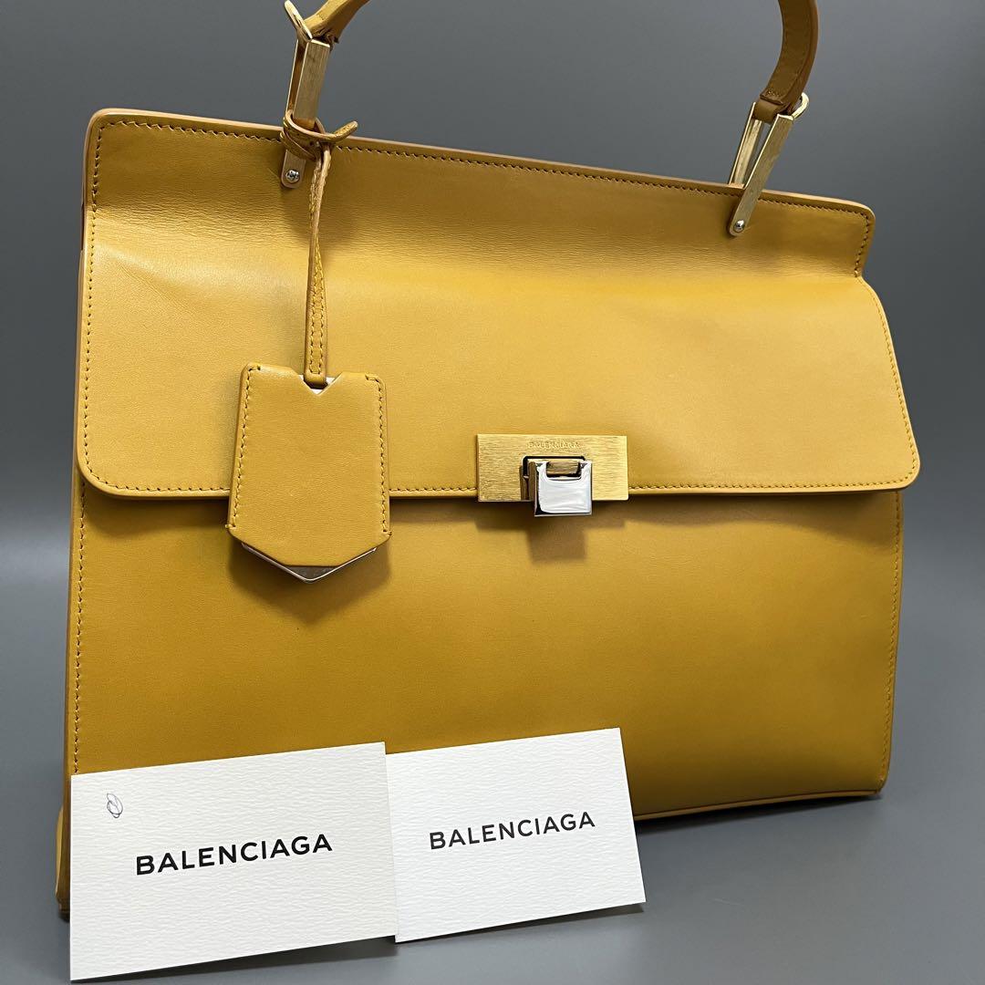BALENCIAGA バレンシアガ ワンハンドル ハンドバッグ カルターブル 黄