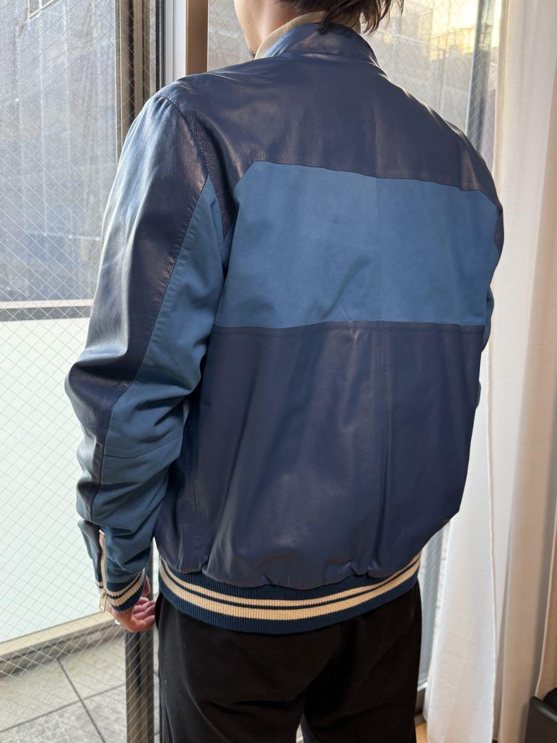DIESEL レザー ジャケット 青