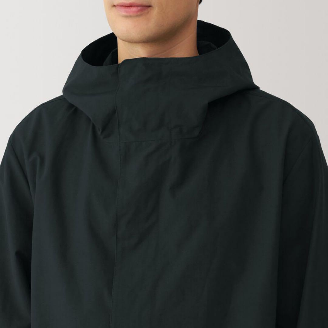 [新品] 無印良品 MUJI 撥水 フードコート ブラック L