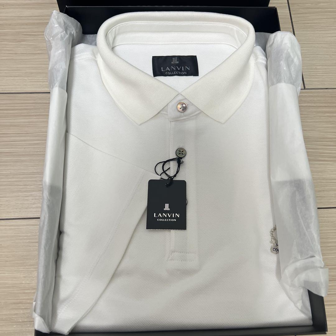 新品未使用 LANVIN ポロシャツ ホワイト 未使用 LANVIN COLLECTION ホワイトポロシャツ - メルカリ