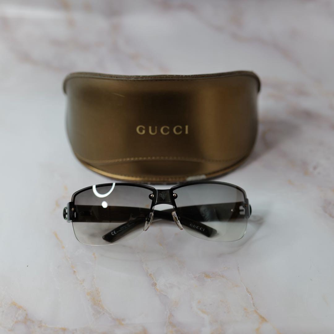 GUCCI オールドグッチ リムレス サングラス ケース付き GUCCI オールドグッチ リムレス サングラス ケース付き