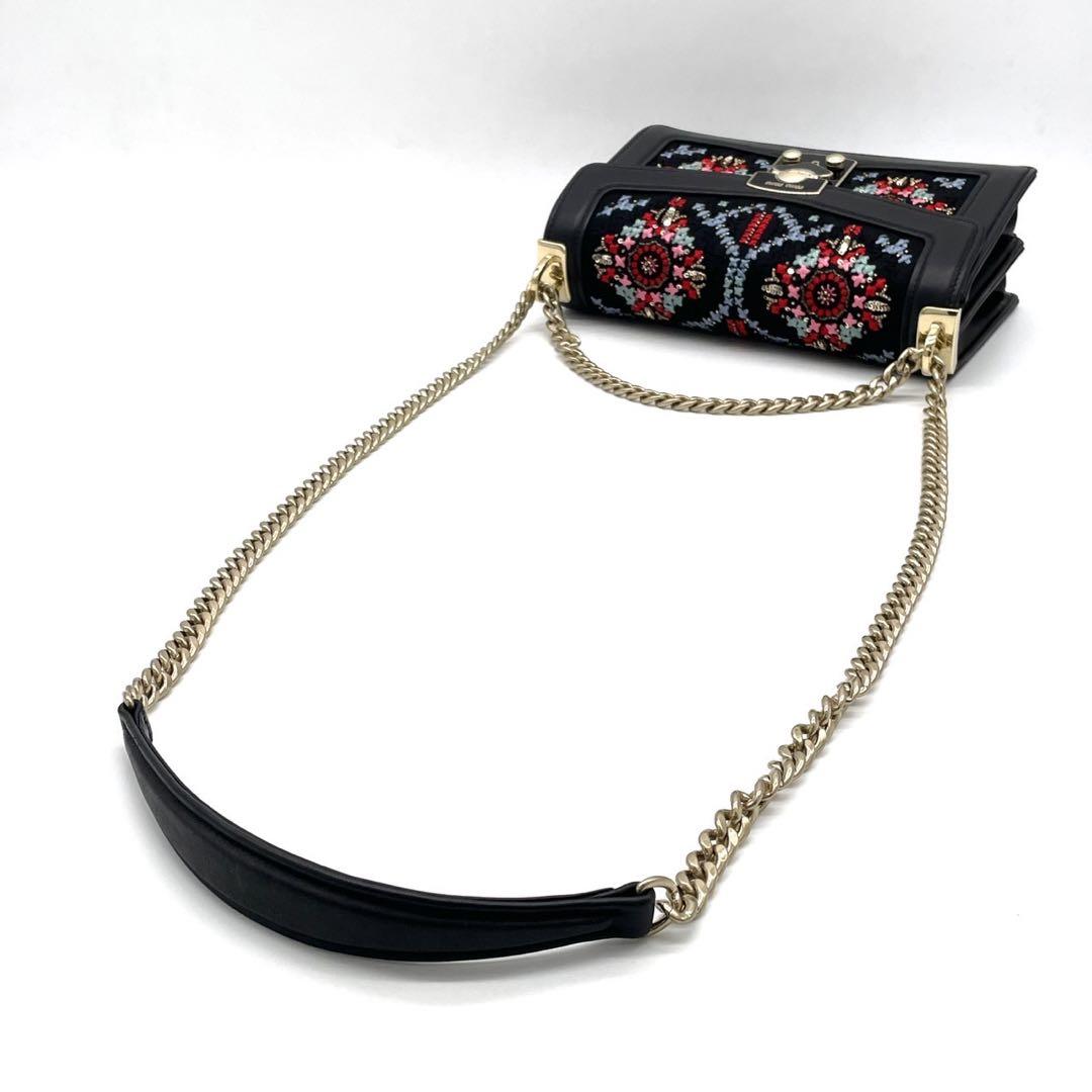 miu miu ミュウミュウ チェーンショルダーバッグ ビーズ スパンコール 画像6