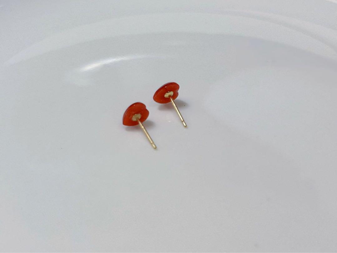 K18血赤珊瑚ピアス