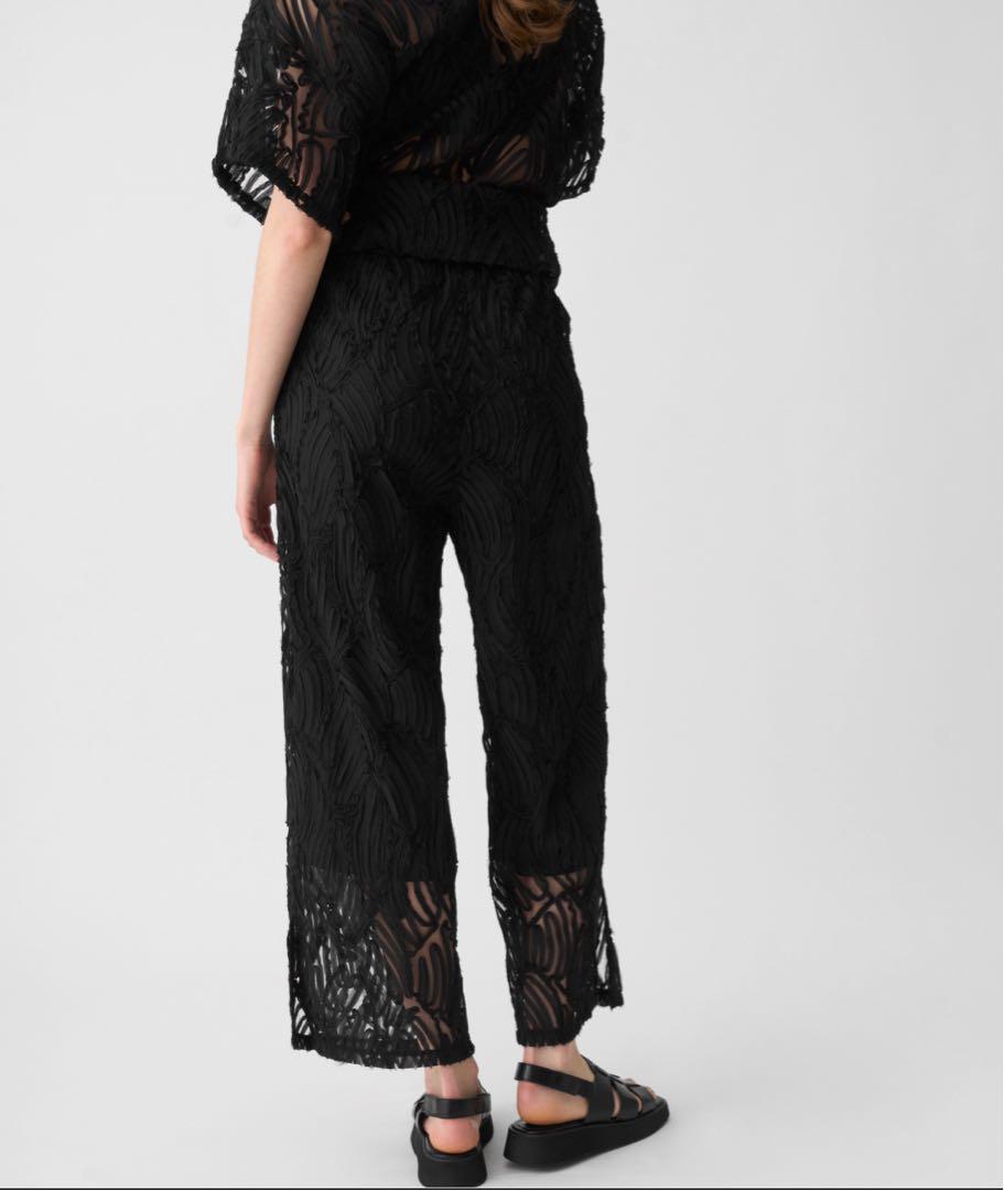 パンツ willfully relax chiffon tape embroidery willfully relax chiffon tape embroidery