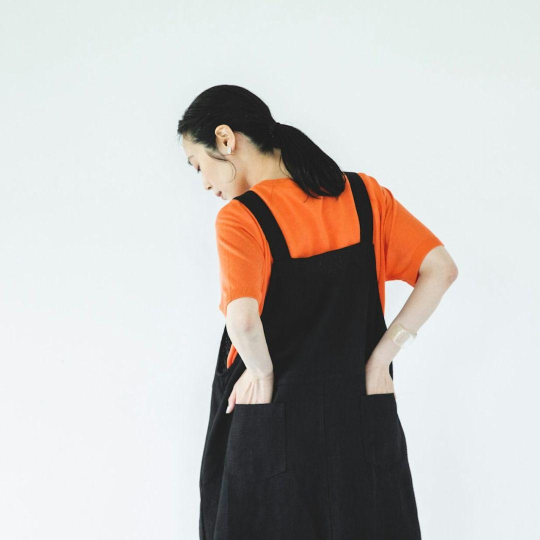 fog linen work リネンサロペットスカート　SIZE2