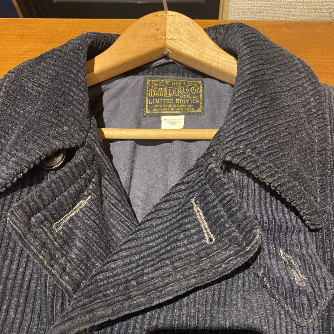 美品 RRL コーデュロイ Pコート ヴィンテージ 加工レザーパッチ