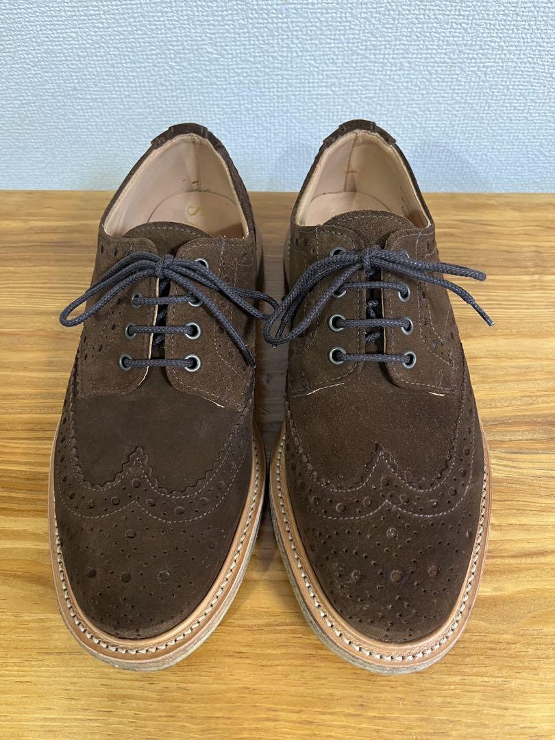 SANDERS スエード レザー ウイングチップ シューズ US7 8762SS
