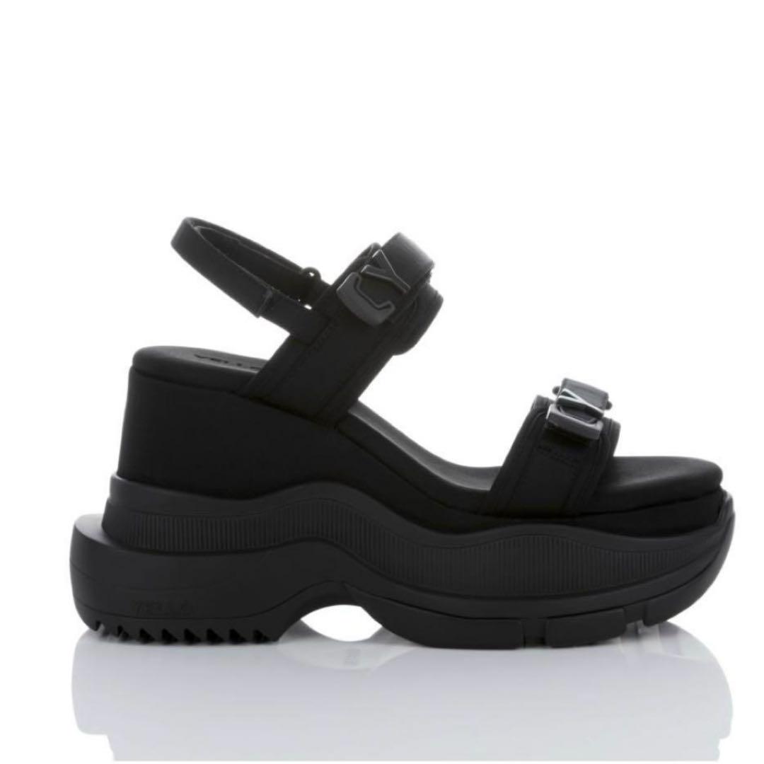YELLO TOKYO BLACK DOUBLE SNEAKER SANDALS